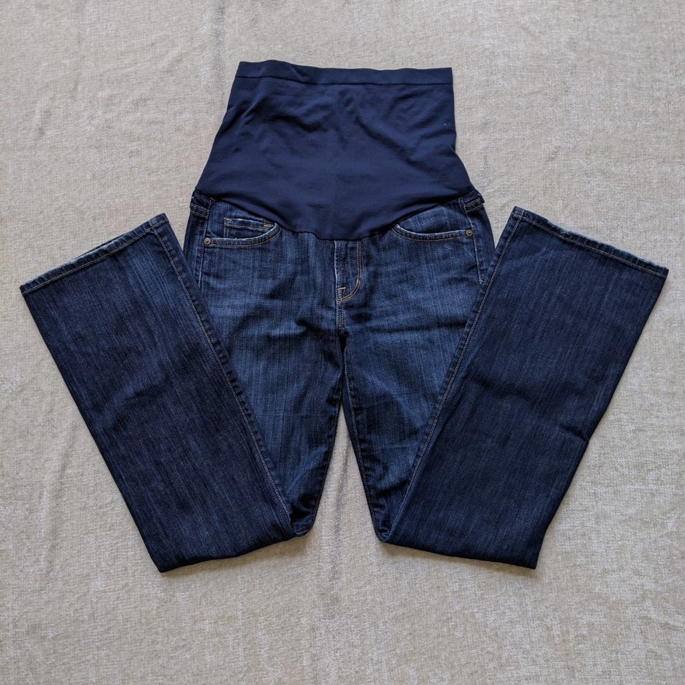 Citizens of Humanity Pea in the Pod Dark Wash Denim Bootcut Maternity Jeans - 29 - Picture 5 of 12